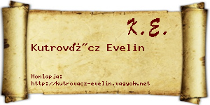 Kutrovácz Evelin névjegykártya